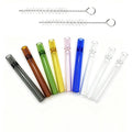 9 Pcs Borosilicate Blowing Pipe, 4 Inches Long 12mm OD 2mm Thick Pure Glass, High Heat Resistance Tube