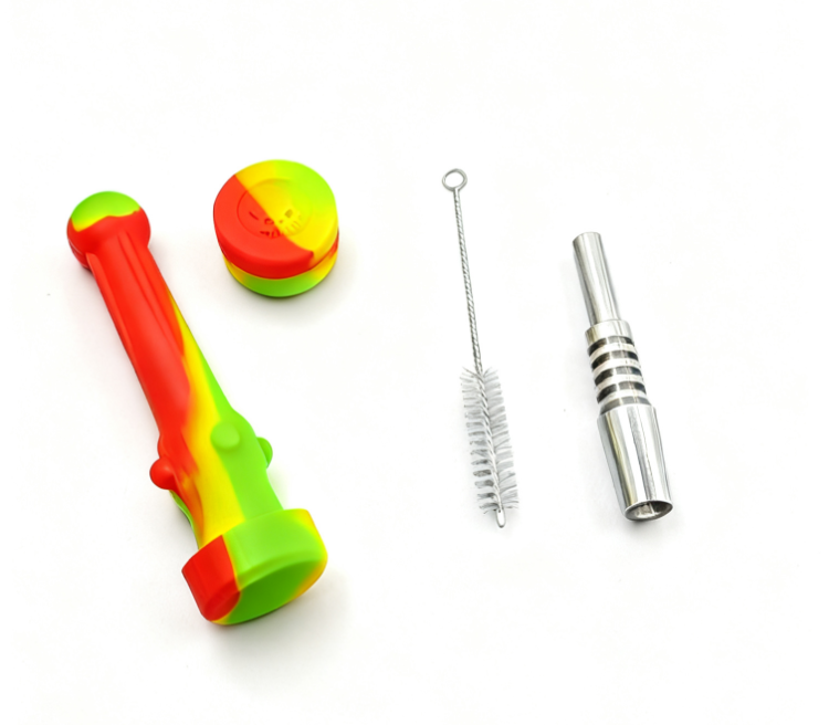 1 Pack Reusable Silicone & Stainless Steel Straw Set – Colorful Portable Travel Kit with Protective Sleeve for Outdoor, Camping, Parties, Birthdays & Daily Eco-Friendly Use