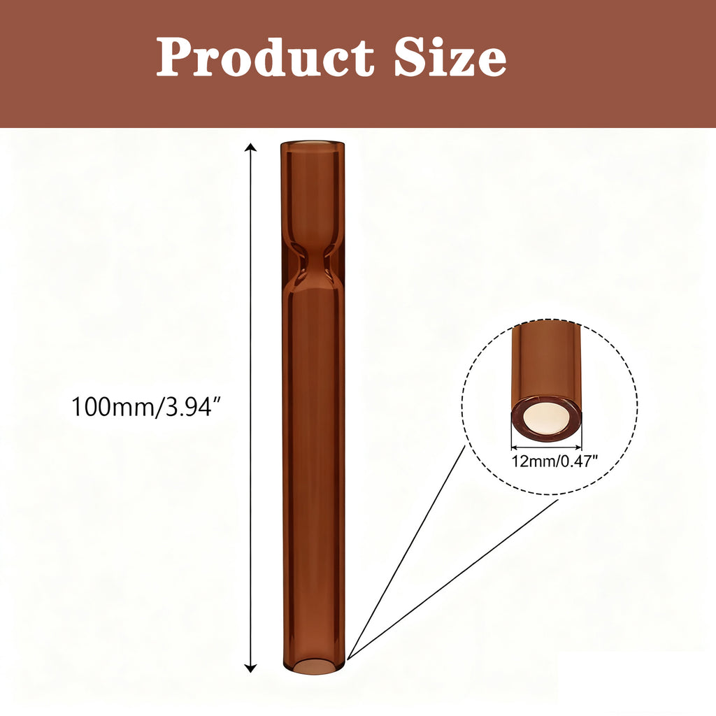 9 Pcs Borosilicate Blowing Pipe, 4 Inches Long 12mm OD 2mm Thick Pure Glass, High Heat Resistance Tube