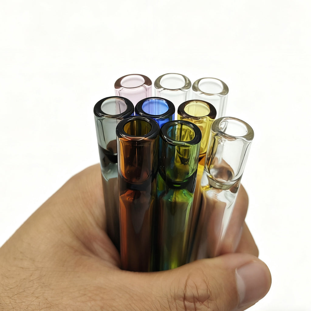 9 Pcs Borosilicate Blowing Pipe, 4 Inches Long 12mm OD 2mm Thick Pure Glass, High Heat Resistance Tube